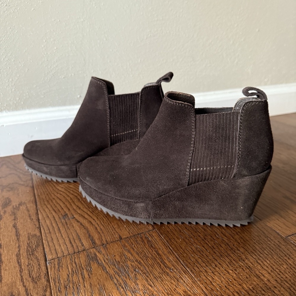 Pedro Garcia Feike Chelsea Wedge Boot Brown Suede  US 6.5 Spain